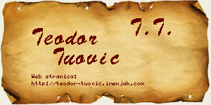Teodor Tuović vizit kartica